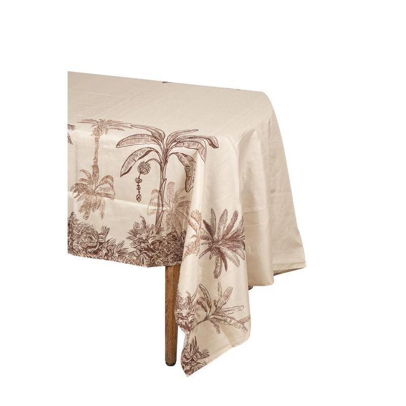 NAPPE TISSU CREME PALMIERS CHCOLAT 1.40x2.40M