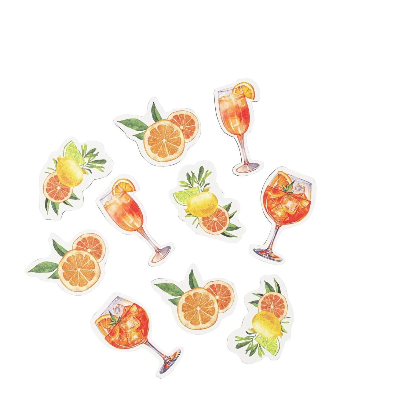 CONFETTIS COCKTAIL FIZZ AGRUMES BOIS 3 A 5CM (x12)