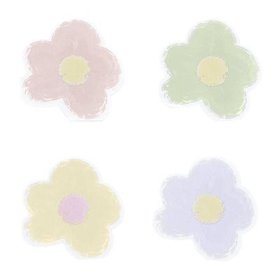 SERVIETTE COCKTAIL FORME FLEUR PASTEL ASSORTIS 26CM (x20)