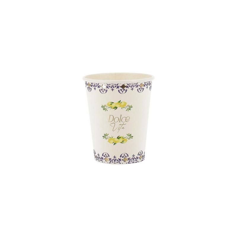 GOBELET DOLCE VITA BLEU ROI, BLANC ET OR 25CL (x8)