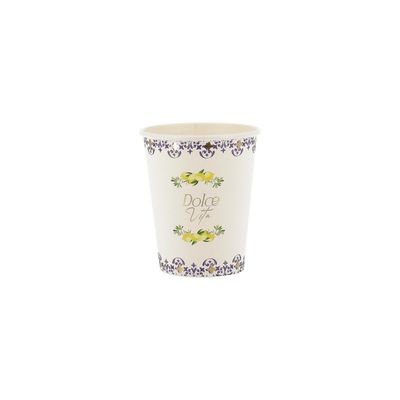 GOBELET DOLCE VITA BLEU ROI, BLANC ET OR 25CL (x8)
