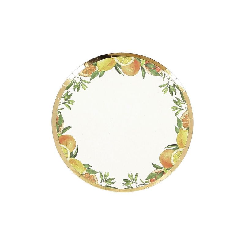 ASSIETTE FIZZ AGRUMES CREME, ORANGE, JAUNE ET OR 18CM (x8)