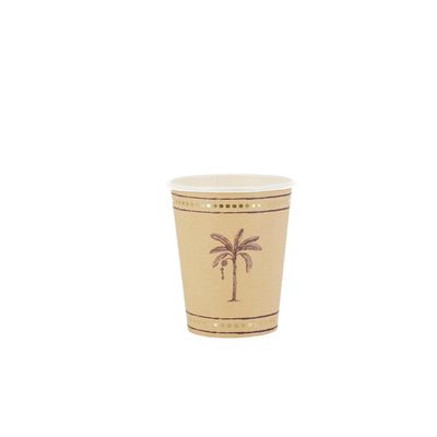 GOBELET CREME PALMIER ET LISERE OR 25CL (x8)