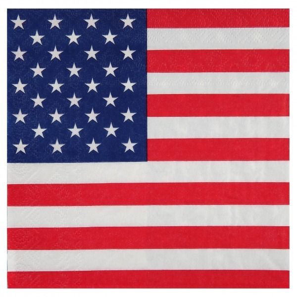 SERVIETTE USA 33CM (x20)
