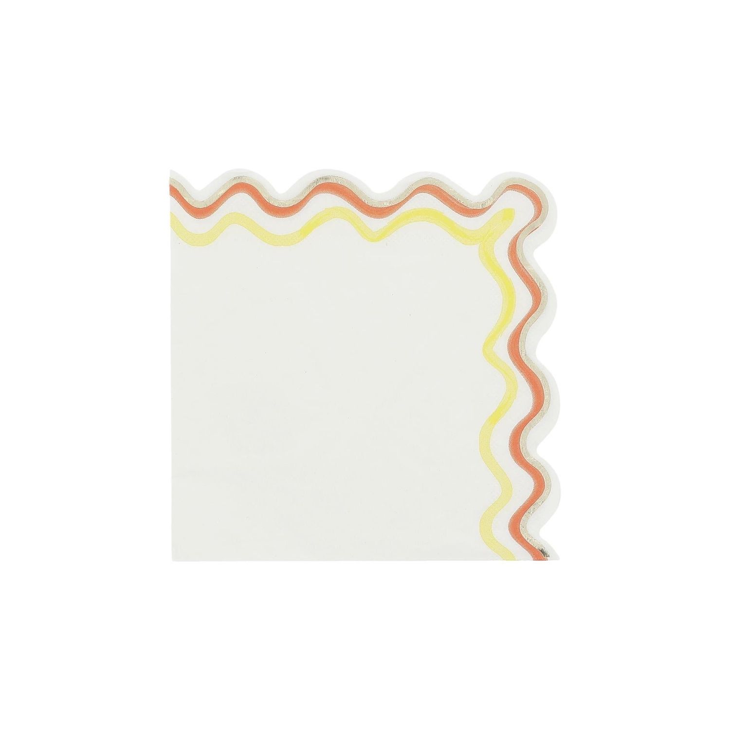 SERVIETTE FIZZ BLANC LISERE ORANGE,JAUNE ET OR 33CM (x16)