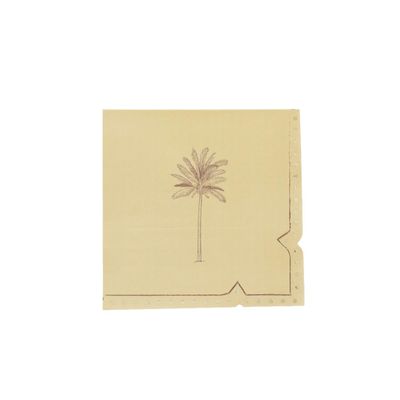 SERVIETTE CREME PALMIER ET LISERE CHOCOLAT ET OR 33CM (x16)