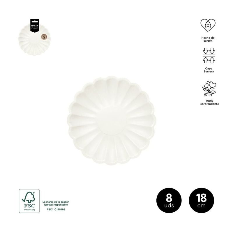 ASSIETTE RONDE ONDULEE IVOIRE 18CM (x8)