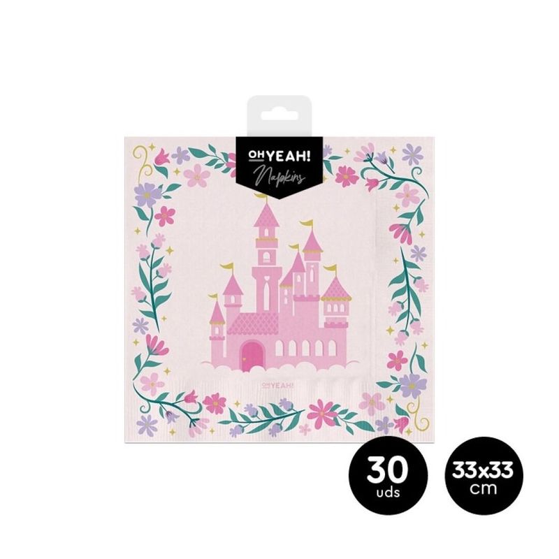 SERVIETTE CHATEAU DE PRINCESSE 33CM (x30)