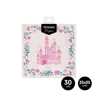 SERVIETTE CHATEAU DE PRINCESSE 33CM (x30)