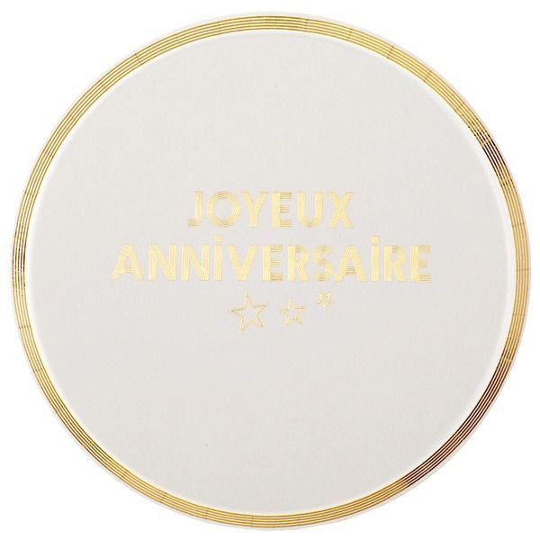 ASSIETTE BLANCHE "JOYEUX ANNIVERSAIRE" OR 22.5CM (x10)