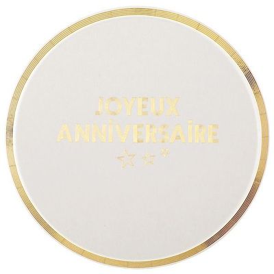 ASSIETTE BLANCHE "JOYEUX ANNIVERSAIRE" OR 22.5CM (x10)