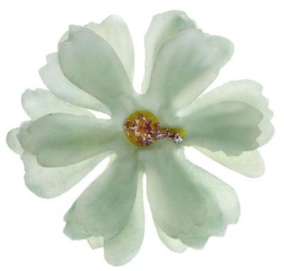 FLEUR EN TISSU VERT A PARSEMER 4.5CM (x12)
