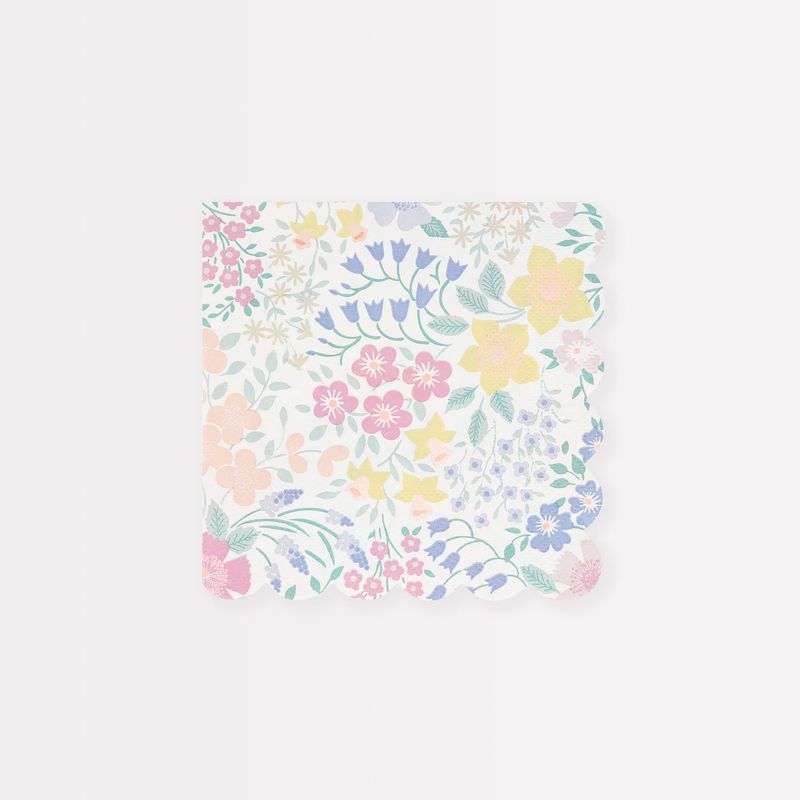 SERVIETTE COCKTAIL JARDIN DU COTTAGE PASTEL 25CM (x16)