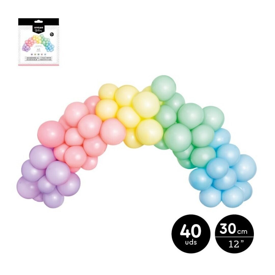 ARCHES DE 40 BALLONS PASTEL