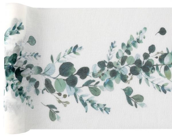 CHEMIN DE TABLE BUCCOLIQUE VERT 26CMx3M