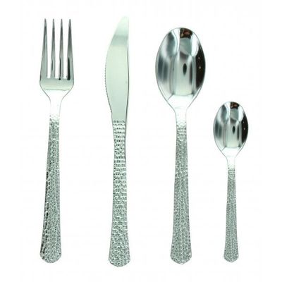 MENAGERE PRESTIGE PLASTIQUE ARGENT MANCHE MARTELE (40)