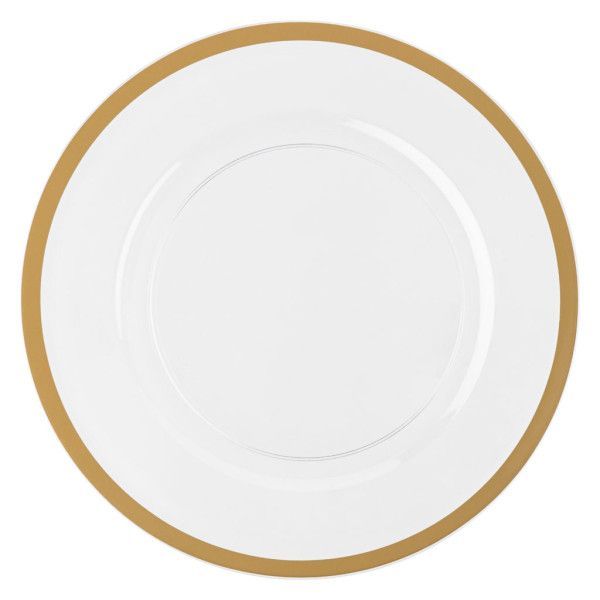 PLATEAU ROND BLANC ET OR DIAM 34CM