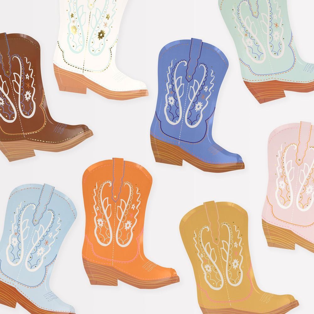 ASSIETTES DECOUPEES FORME BOTTES DE COWBOY (8)