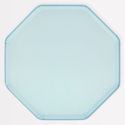 ASSIETTES OCTOGONALES BLEUES CIEL D ETE 26 CM (8)