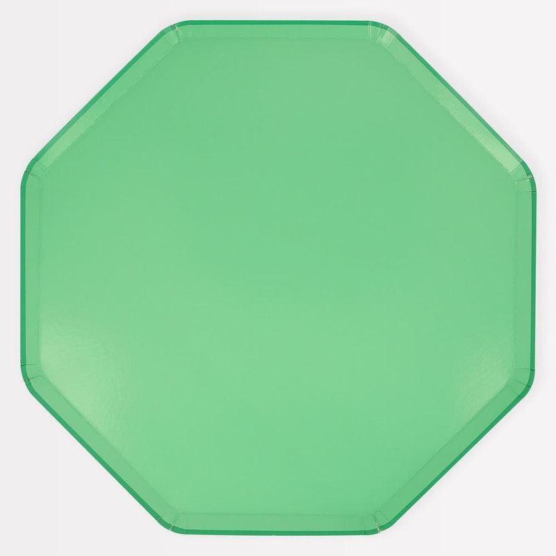 ASSIETTES OCTOGONALES VERT EMERAUDE 26CM (8)
