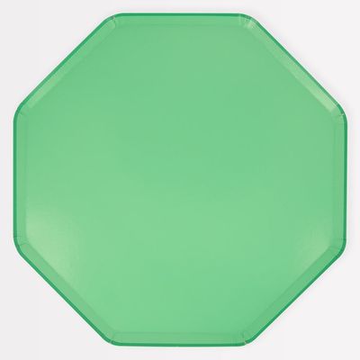 ASSIETTES OCTOGONALES VERT EMERAUDE 26CM (8)