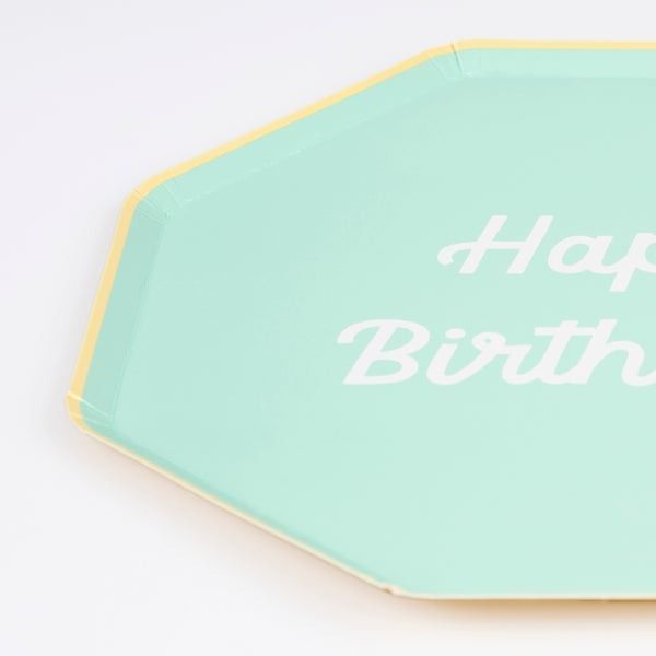 ASSIETTES OCTOGONALES HAPPY BIRTHDAY MULTICOLORES 22 CM (8)