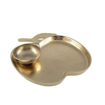 PLATEAU DORE POMME AVEC COUPELLE 26.5X25.5X2CM