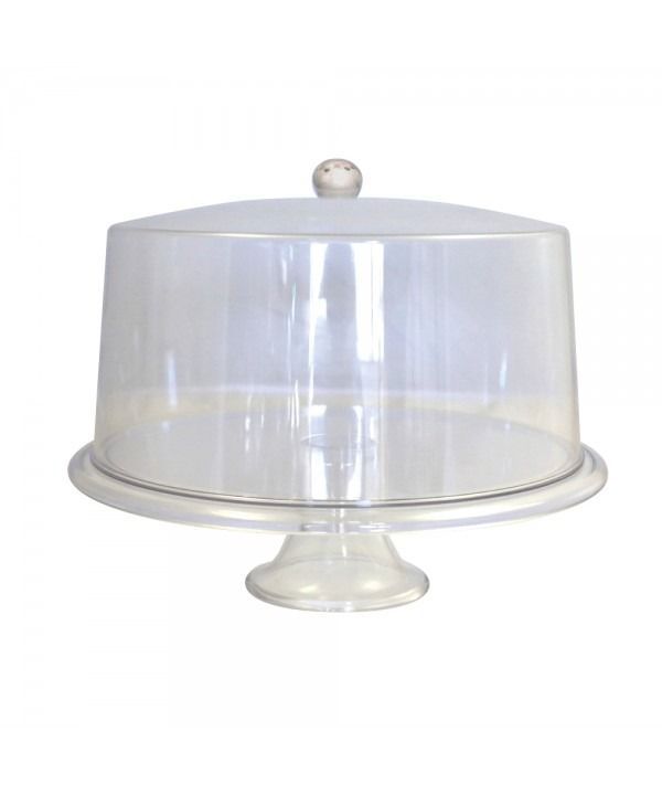 PLAT A GATEAU SUR PIED AVEC CLOCHE 33.5X33.5X27CM