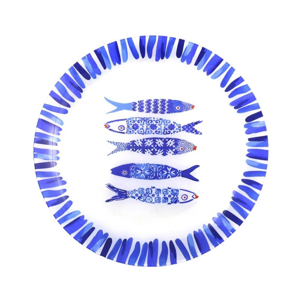 ASSIETTE DE PRESENTATION POISSON BLEU 30X30X2.2CM