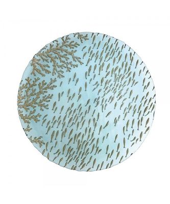 ASSIETTE DE PRESENTATION BLEUE MER 33X33X3CM