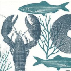 SERVIETTES LOSBTER BLEU 40X40CM