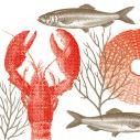 SERVIETTES LOBSTER ROUGE 25X25CM