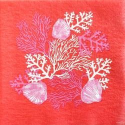 SERVIETTES CORAIL 25X25CM