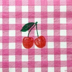 SERVIETTES VICHY CERISE 25X25CM