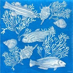 SERVIETTES FOND MARIN 40X40CM