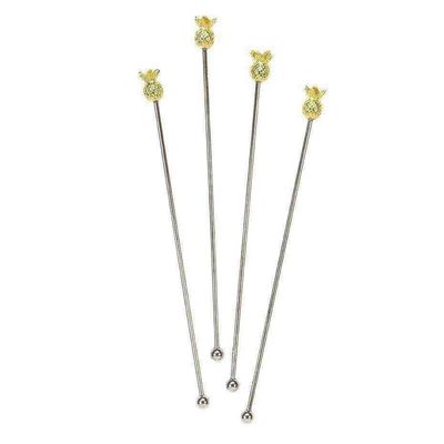 AGITATEUR ANANAS DORE 19CM (x4)