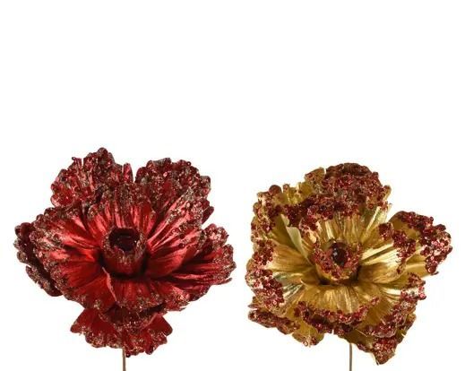 FLEUR PAILLETTEE SUR FIL 2 ASS