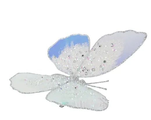 PAPILLON DE PERLES ACRYLIQUE SUR CLIP 16X16CM