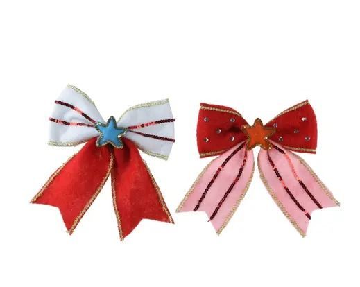 NOEUD PAILLETTE SUR CLIP 2 ASS