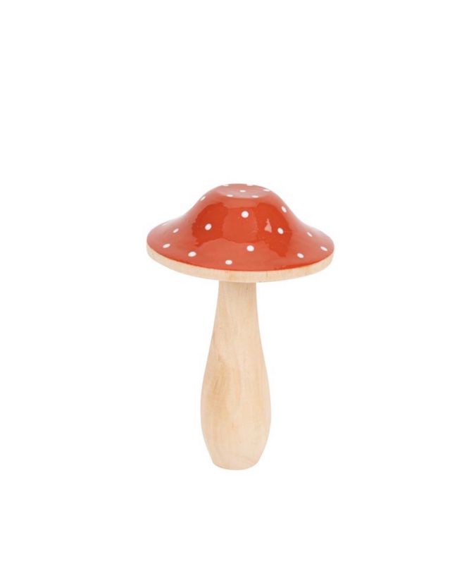 CHAMPIGNON ROND POIS BOIS LAQUÉ TERRACOTA