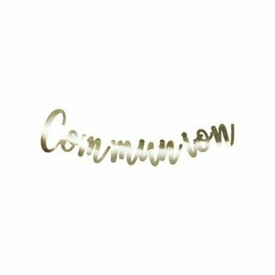 GUIRLANDE COMMUNION METAL OR LETTRES 14CM - 1M