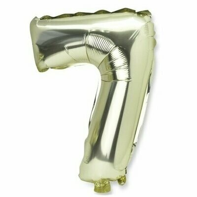 BALLON METAL OR 86CM CHIFFRE 7 PAILLE INCLUSE