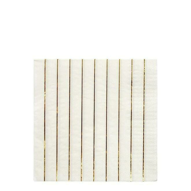SERVIETTE RAYEE OR (x16)