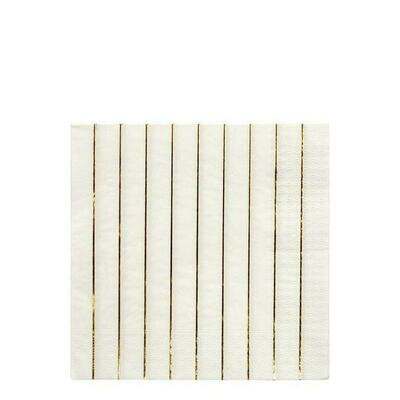 SERVIETTE RAYEE OR (x16)