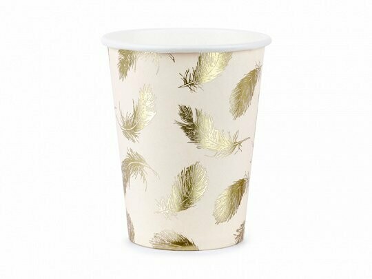 GOBELET ROSE POUDRE PLUME OR 220ML (x6)