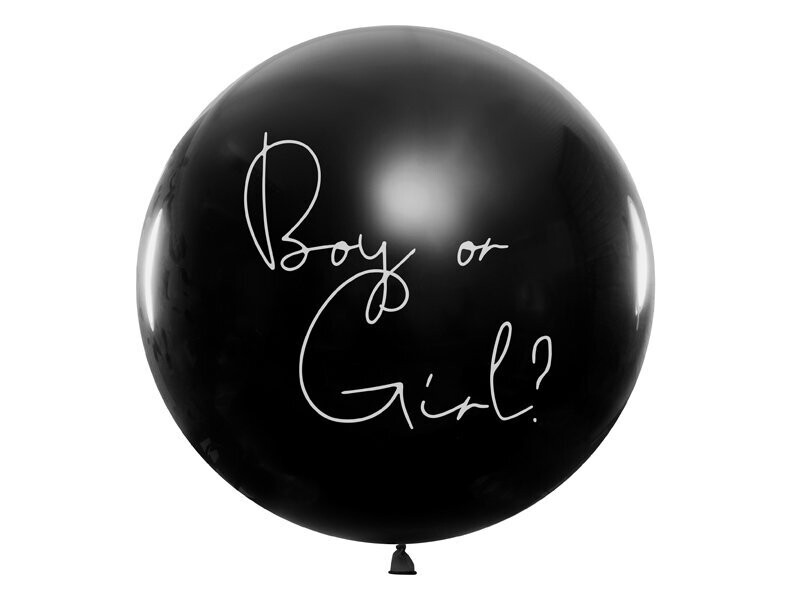 BALLON GENDER REVEAL NOIR ROND 1M FILLE
