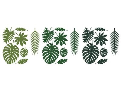 FEUILLE TROPICALE 3 NUANCES DE VERT (x21)