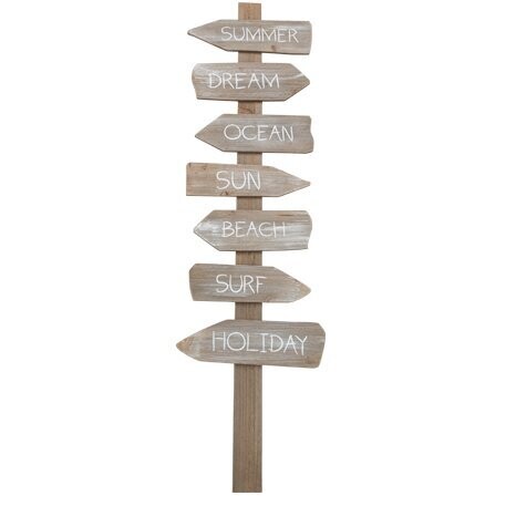 PANNEAU SUMMER VIBES 7 FLECHES BOIS ET BLANC 1.10MX30CM