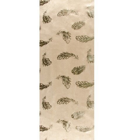 CHEMIN DE TABLE SUEDINE PLUME CARAMEL OR 28CMx5M