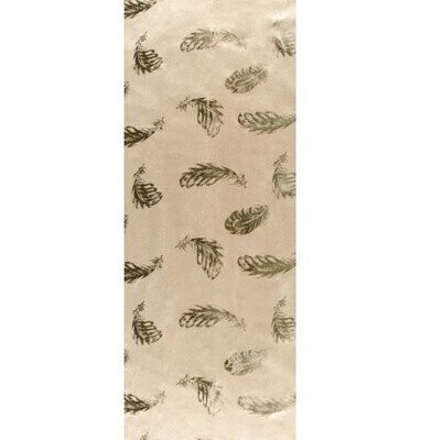 CHEMIN DE TABLE SUEDINE PLUME CARAMEL OR 28CMx5M